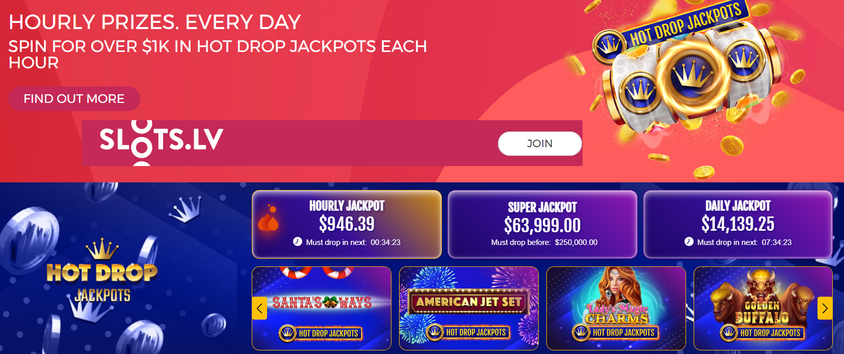 Slots LV Hot Drop Jackpots